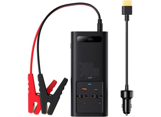 Baseus Car Power Inverter 300W DC 12V/24V To AC 220V Pure Sine Wave Converter Inverters USB Type C Charger Adapter Inverter (CN/EU)